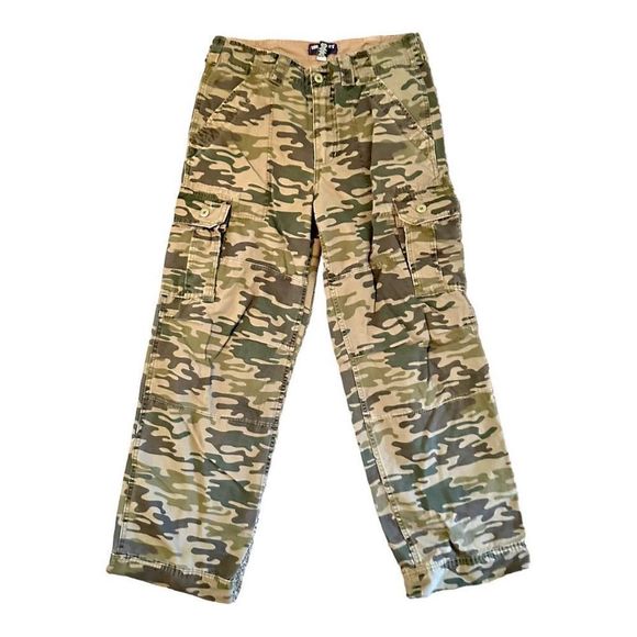 ‘90s Camo Cargo Steve and Barry’s Relaxed Baggy Unisex Jeans Size 34x32 - Picture 2 of 9